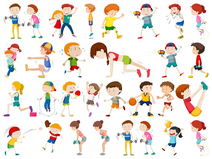 set of exercise people character 1308 27326